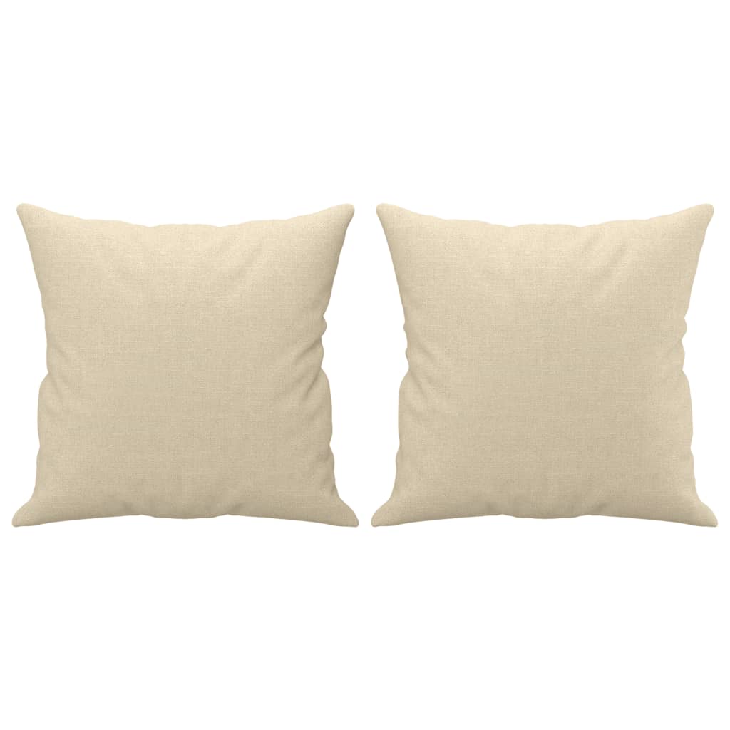 2-Sitzer-Sofa mit Zierkissen Creme 120 cm Stoff