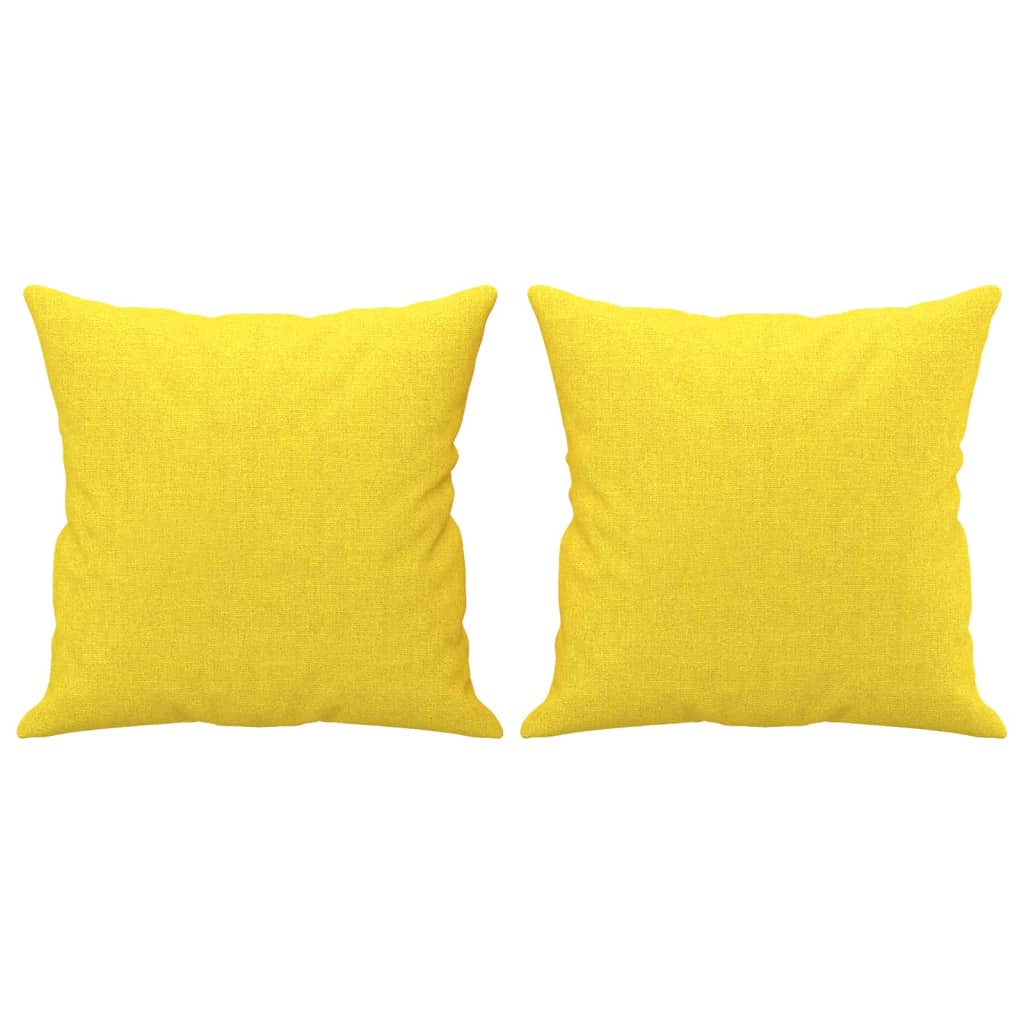 2-Sitzer-Sofa mit Zierkissen Hellgelb 120 cm Stoff