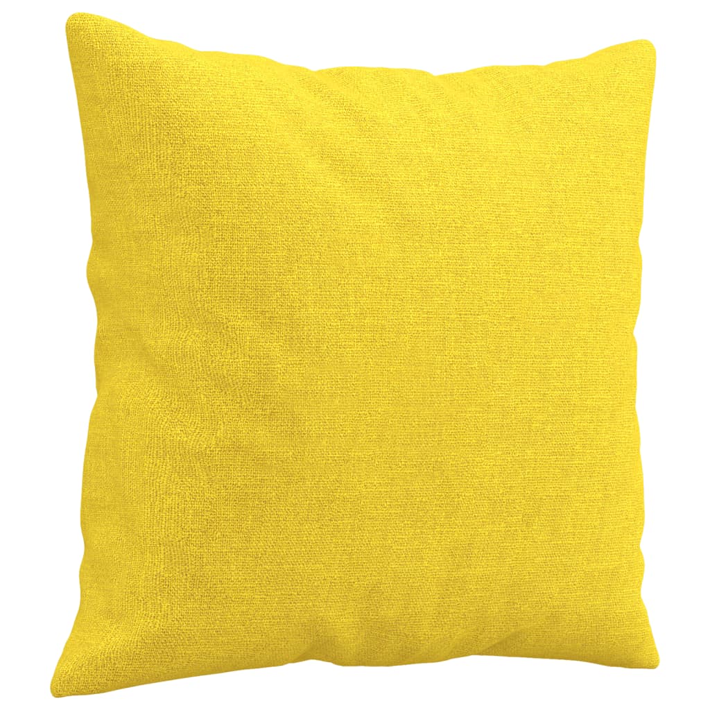2-Sitzer-Sofa mit Zierkissen Hellgelb 120 cm Stoff