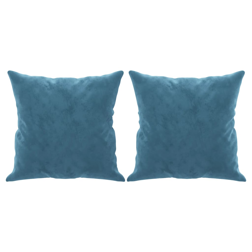 2-Sitzer-Sofa mit Zierkissen Blau 140 cm Samt