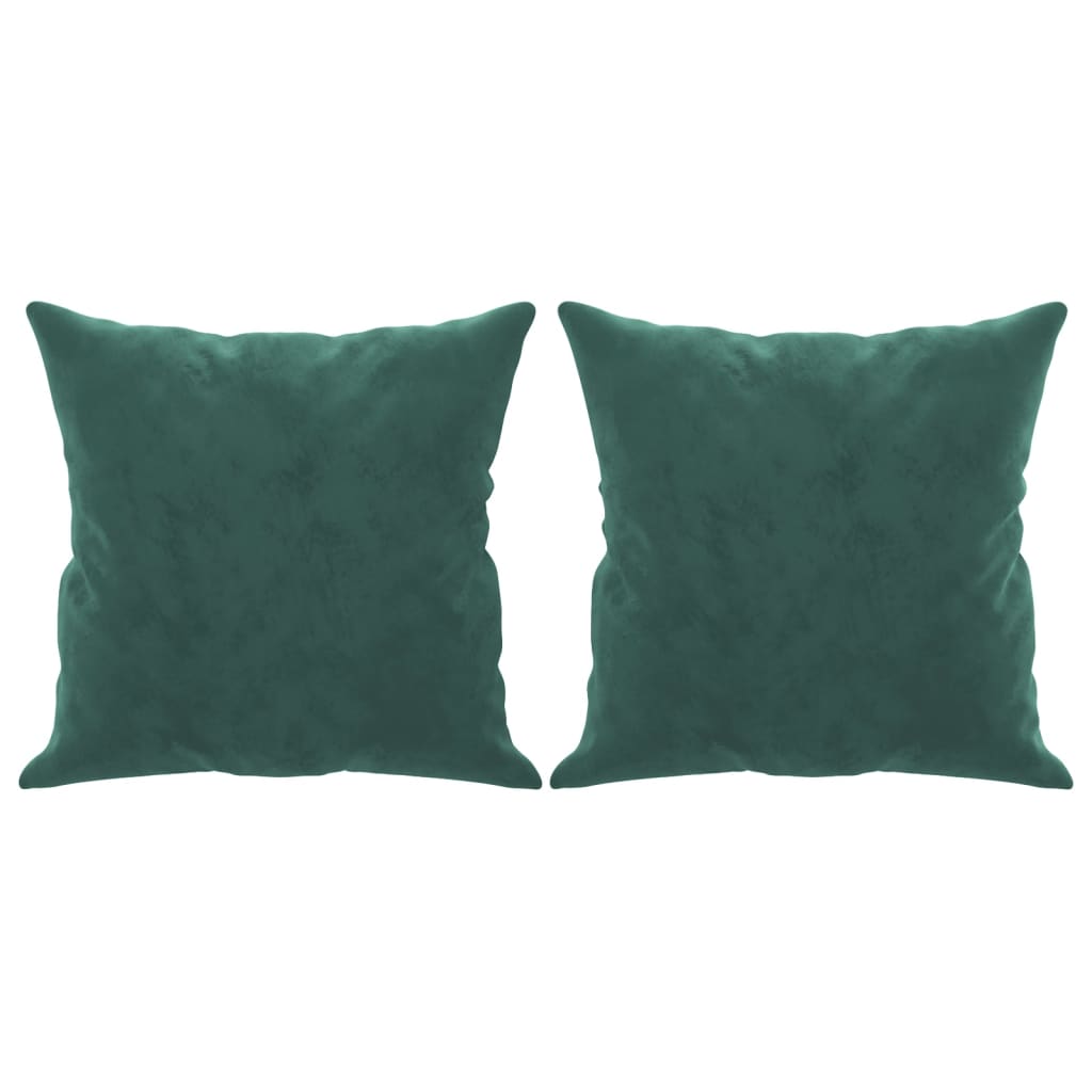 3-Sitzer-Sofa mit Zierkissen Dunkelgrün 180 cm Samt