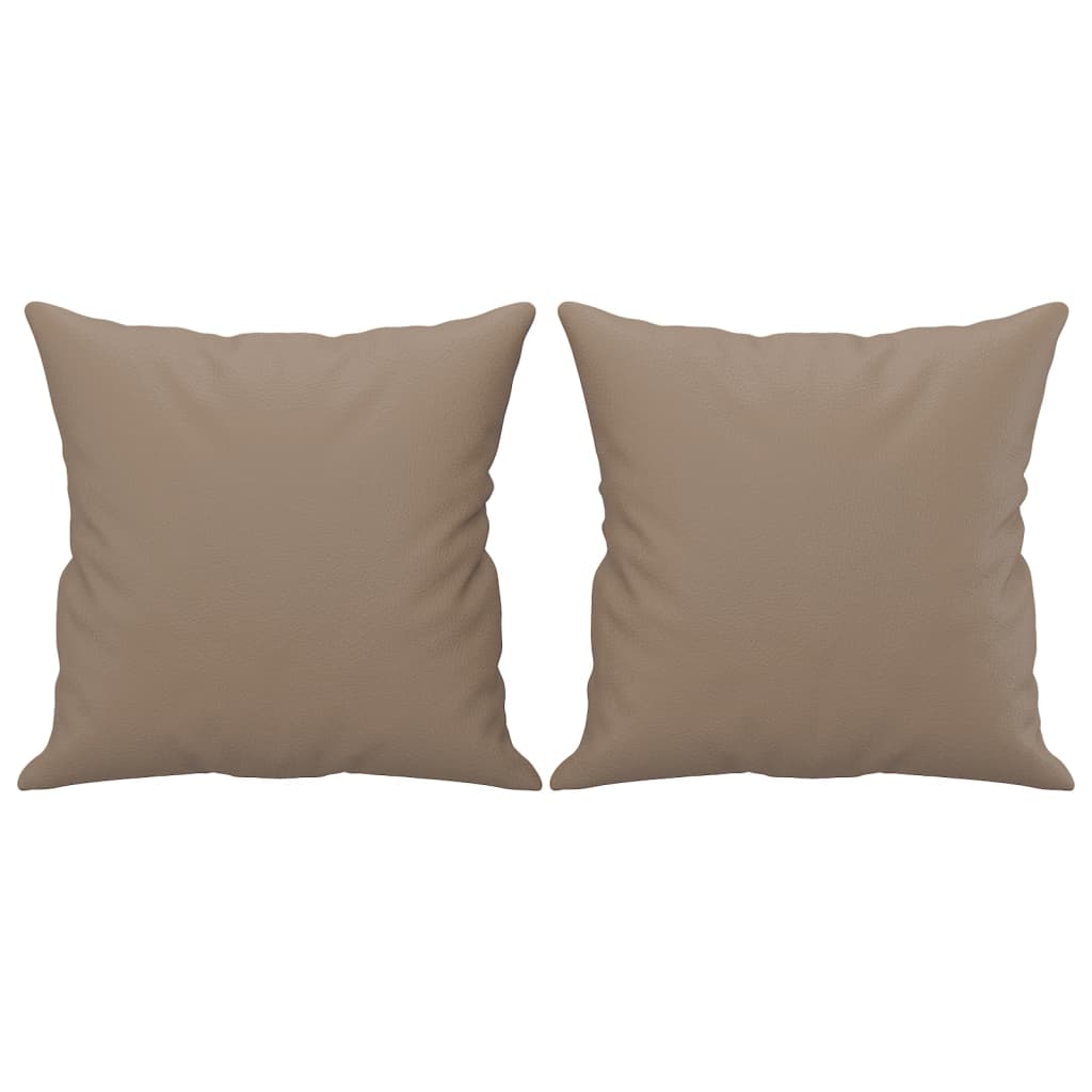 2-Sitzer-Sofa mit Zierkissen Cappuccino-Braun 140 cm Kunstleder