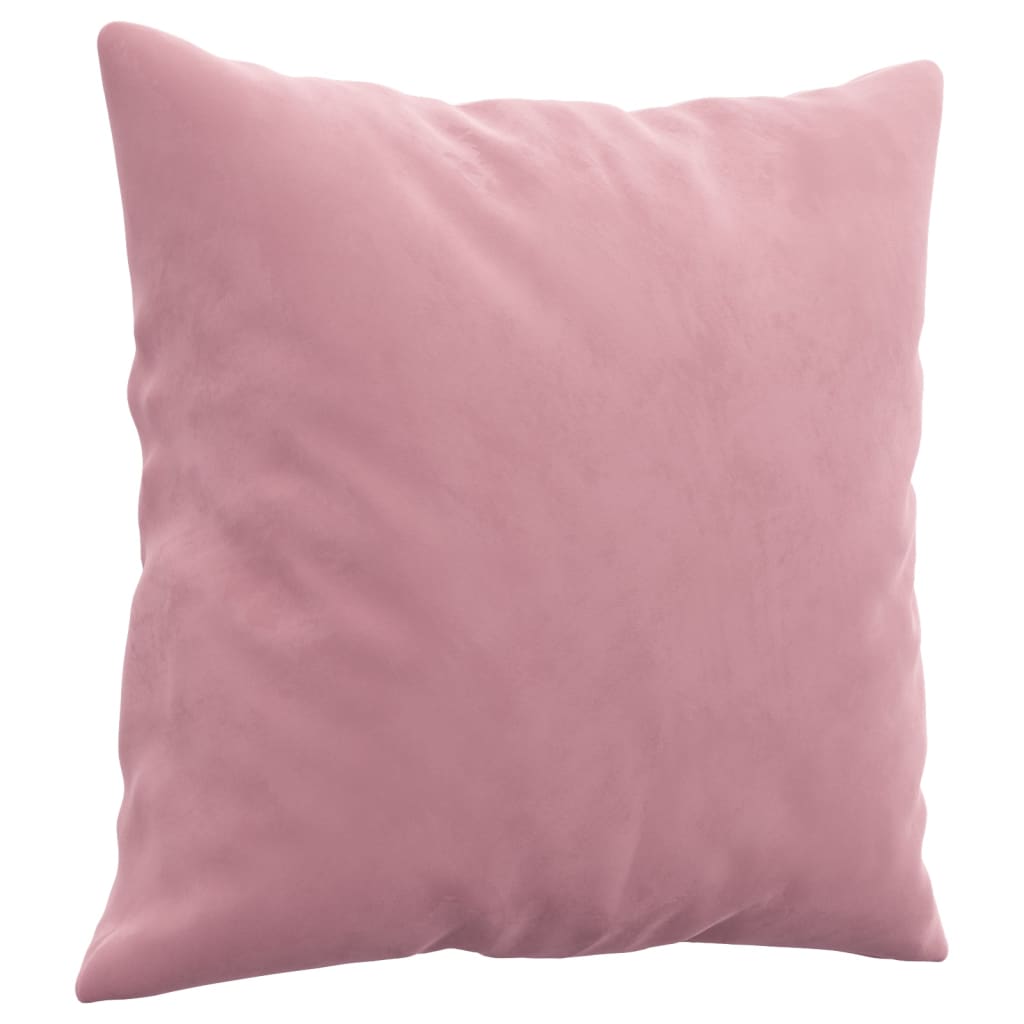 3-tlg. Sofagarnitur mit Kissen Rosa Samt