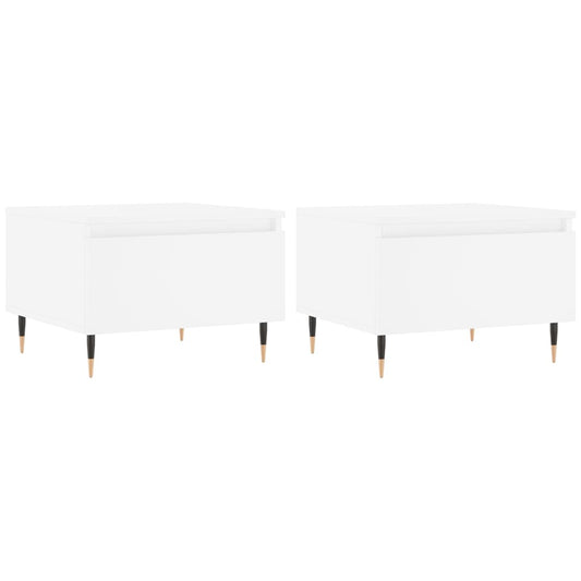 Couchtische 2 Stk. Weiß 50x46x35 cm Holzwerkstoff