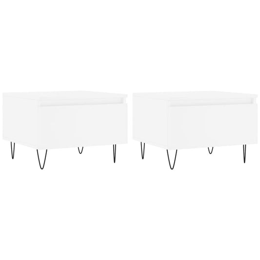 Couchtische 2 Stk. Weiß 50x46x35 cm Holzwerkstoff