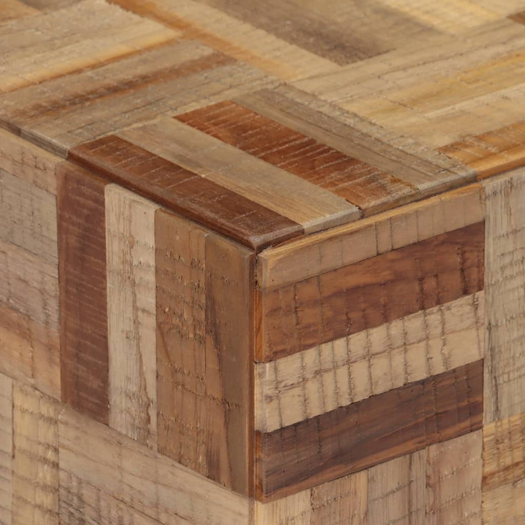 Couchtisch Grau 55x55x40 cm Recyceltes Massivholz Teak