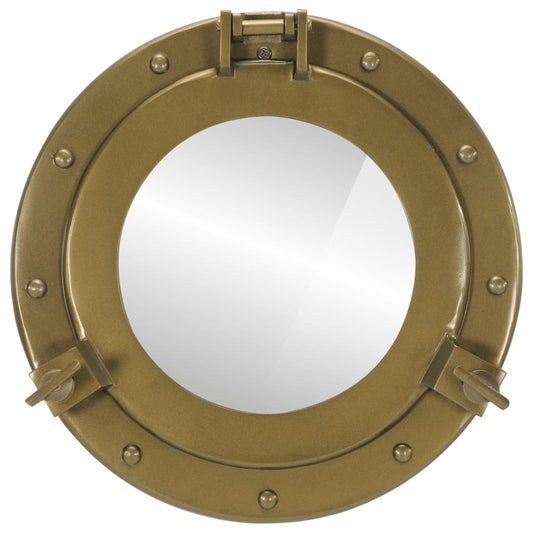 Bullaugen-Spiegel Wandmontage Ø30 cm Aluminium und Glas