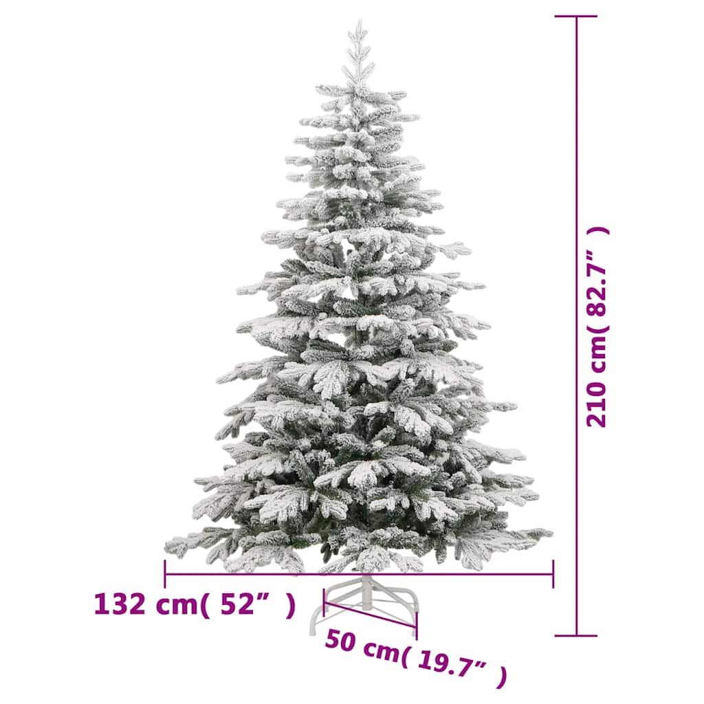 Künstlicher Weihnachtsbaum Klappbar Beschneit 210 cm