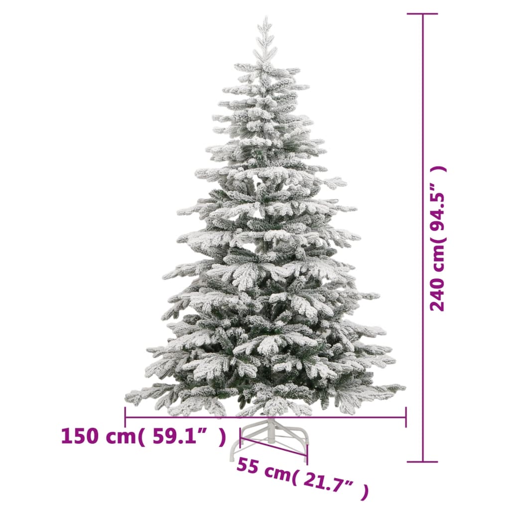 Künstlicher Weihnachtsbaum Klappbar Beschneit 240 cm