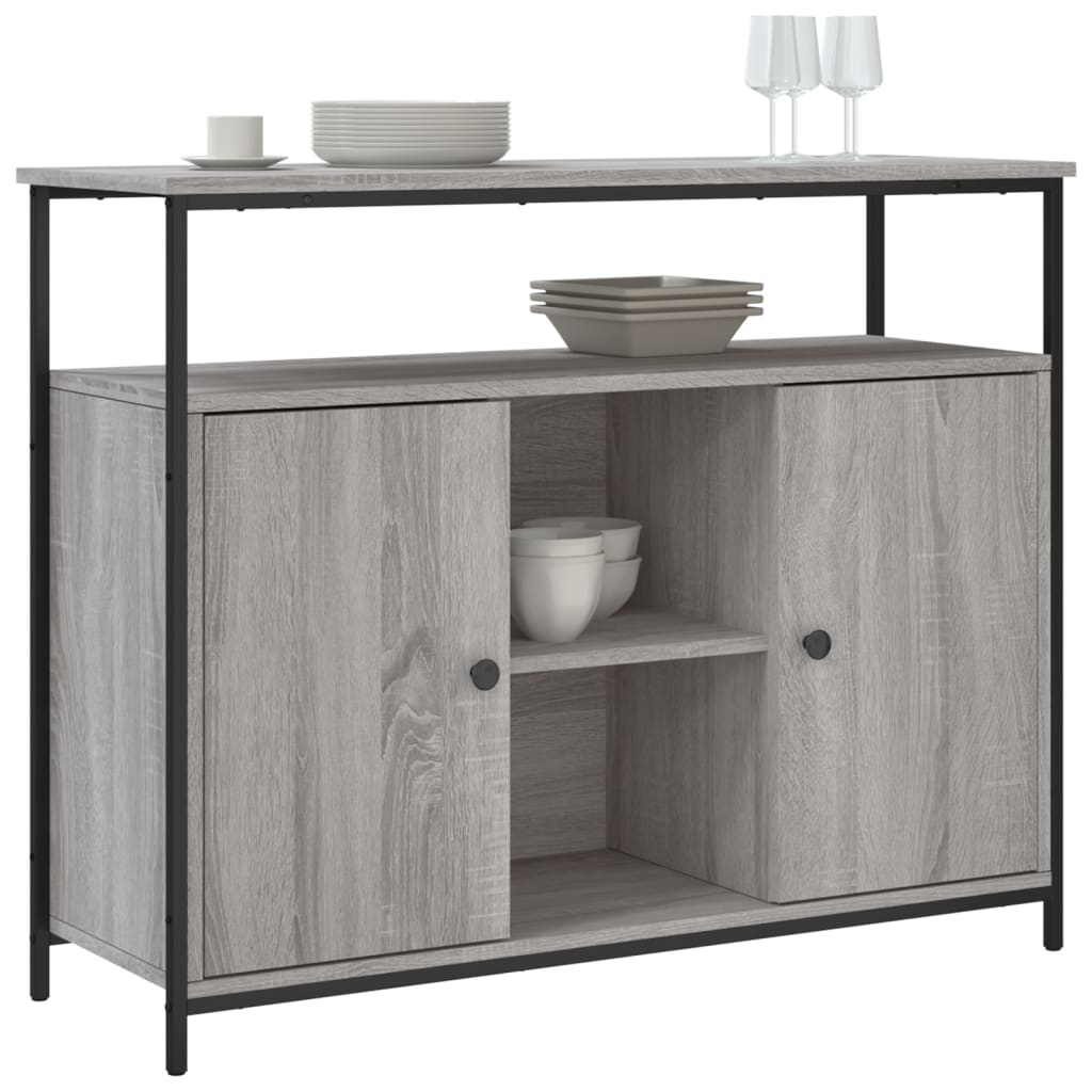 Sideboard Grau Sonoma 100x35x80 cm Holzwerkstoff