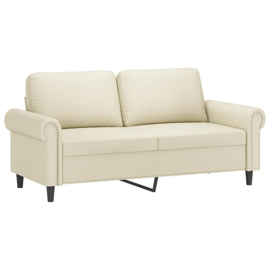 2-Sitzer-Sofa Creme 140 cm Kunstleder