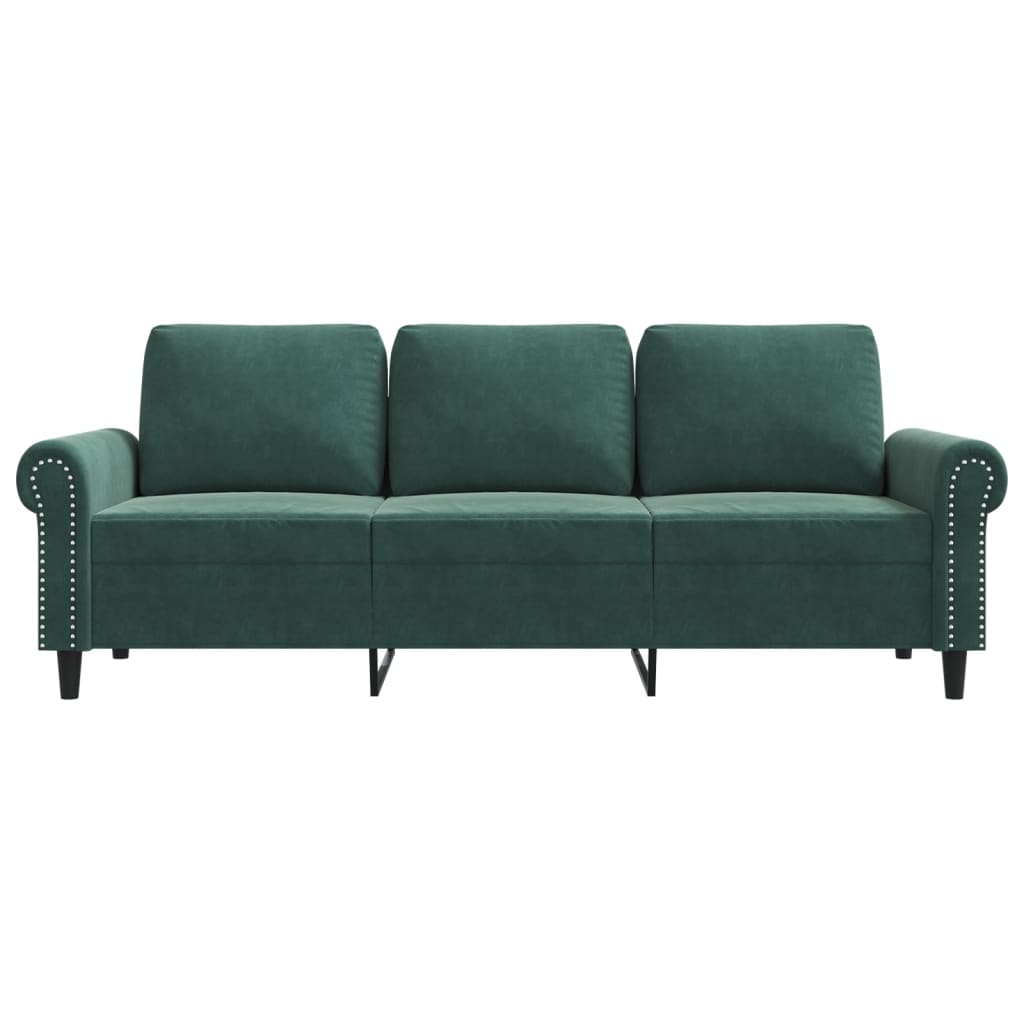 3-Sitzer-Sofa Dunkelgrün 180 cm Samt