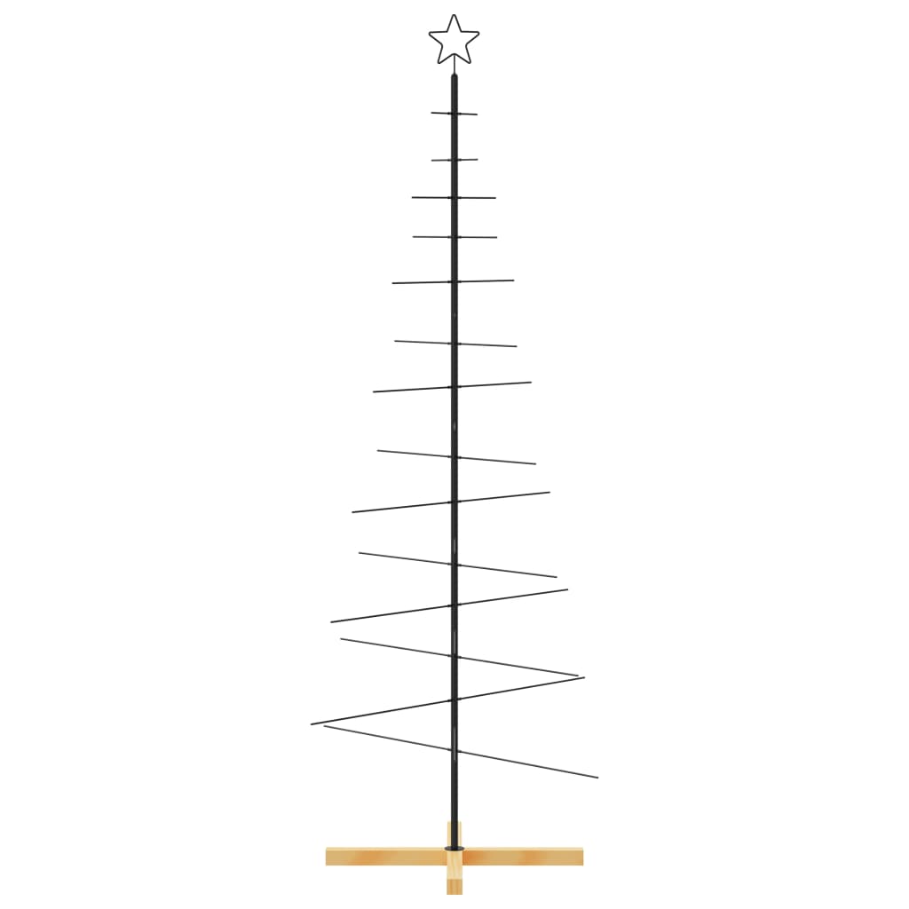 Weihnachtsbaum Metall mit Holzständer Schwarz 180 cm