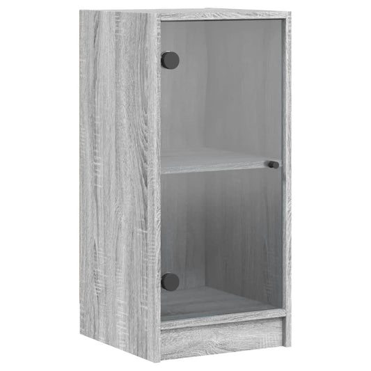 Beistellschrank mit Glastüren Grau Sonoma 35x37x75,5 cm