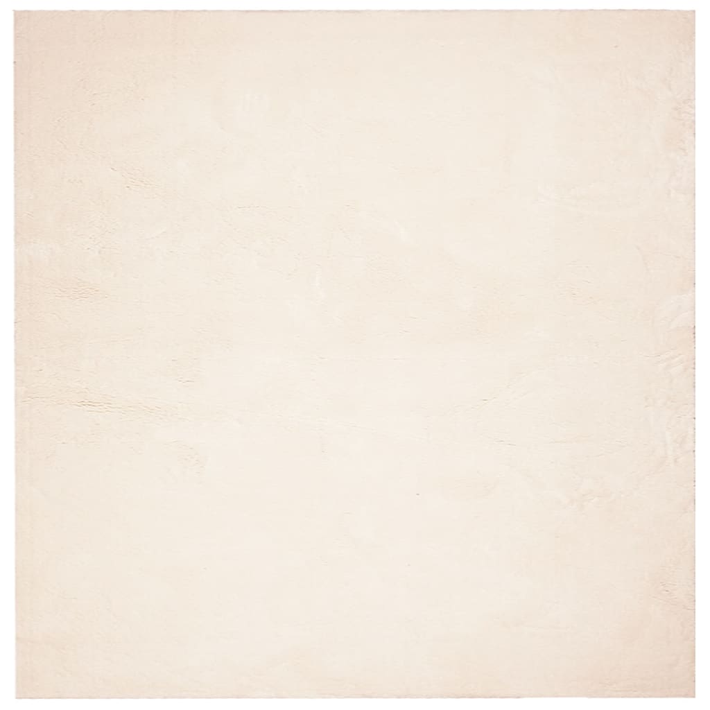 Teppich HUARTE Kurzflor Weich und Waschbar Beige 160x160 cm