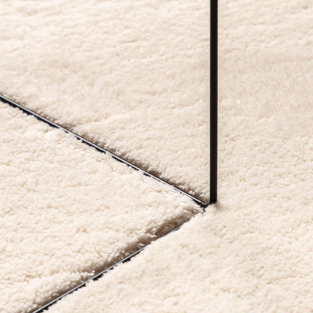 Teppich HUARTE Kurzflor Weich und Waschbar Beige 160x160 cm