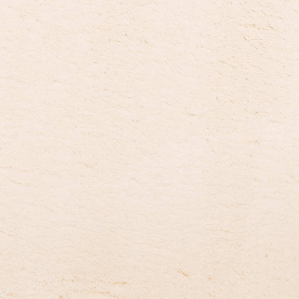 Teppich HUARTE Kurzflor Weich und Waschbar Beige 160x160 cm