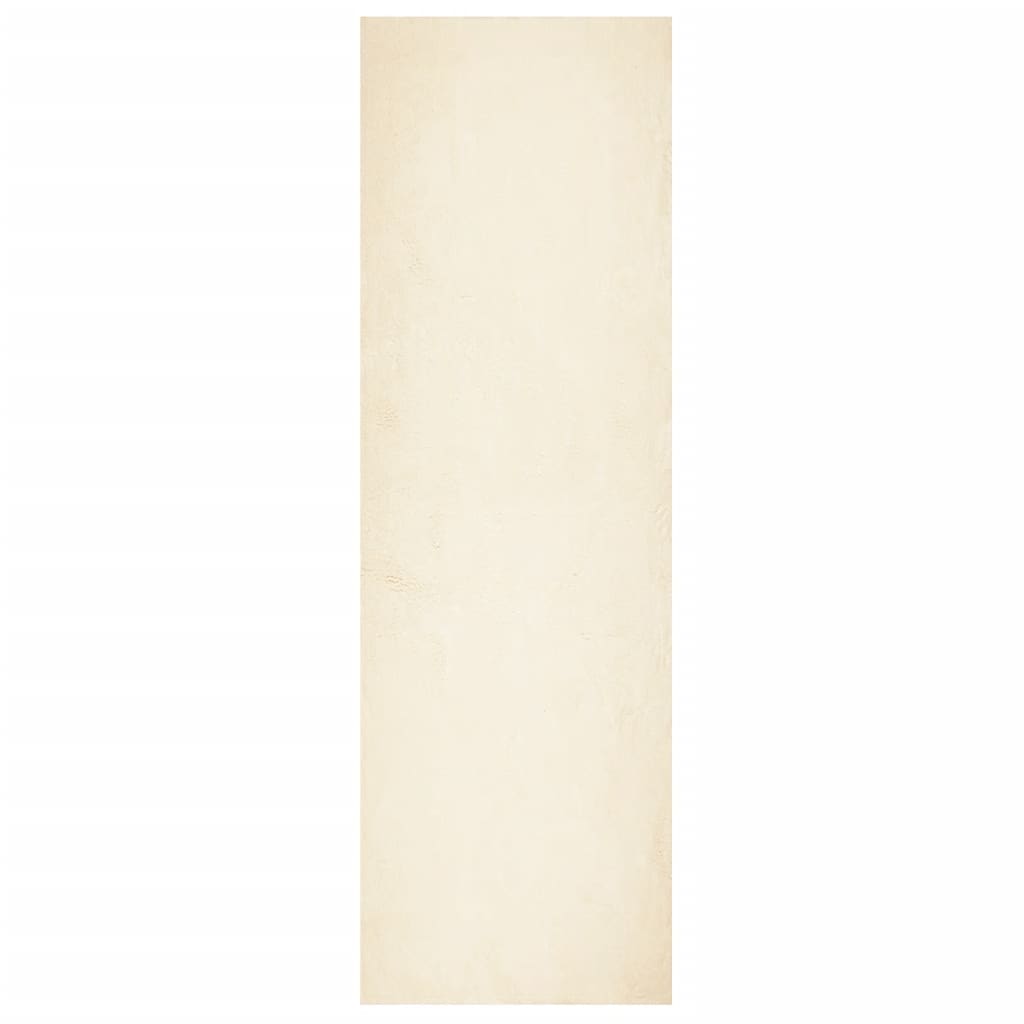 Teppich HUARTE Kurzflor Weich und Waschbar Creme 80x250 cm