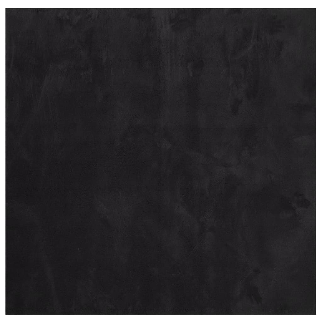 Teppich HUARTE Kurzflor Weich und Waschbar Schwarz 160x160 cm