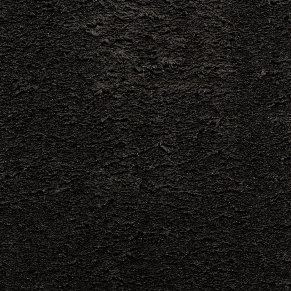 Teppich HUARTE Kurzflor Weich und Waschbar Schwarz 160x160 cm