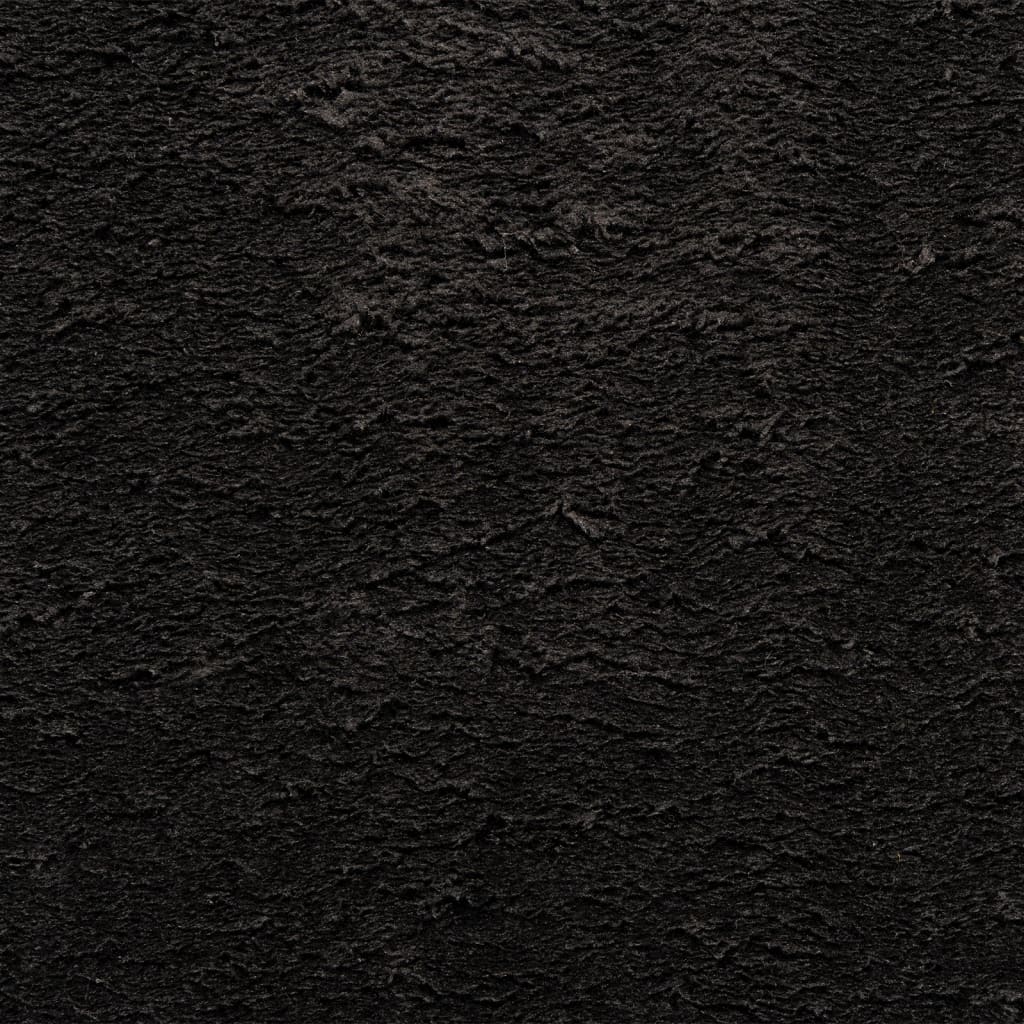 Teppich HUARTE Kurzflor Weich und Waschbar Schwarz 200x280 cm