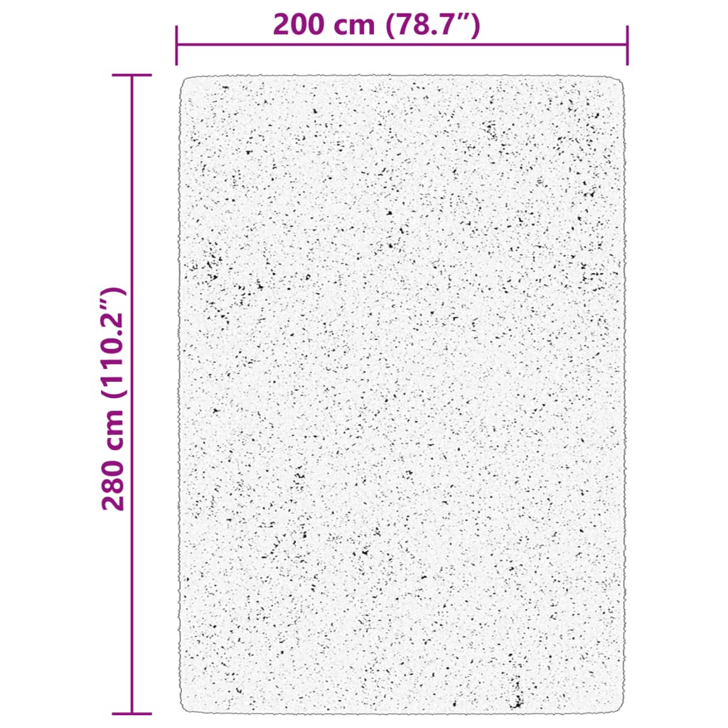 Teppich HUARTE Kurzflor Weich und Waschbar Schwarz 200x280 cm