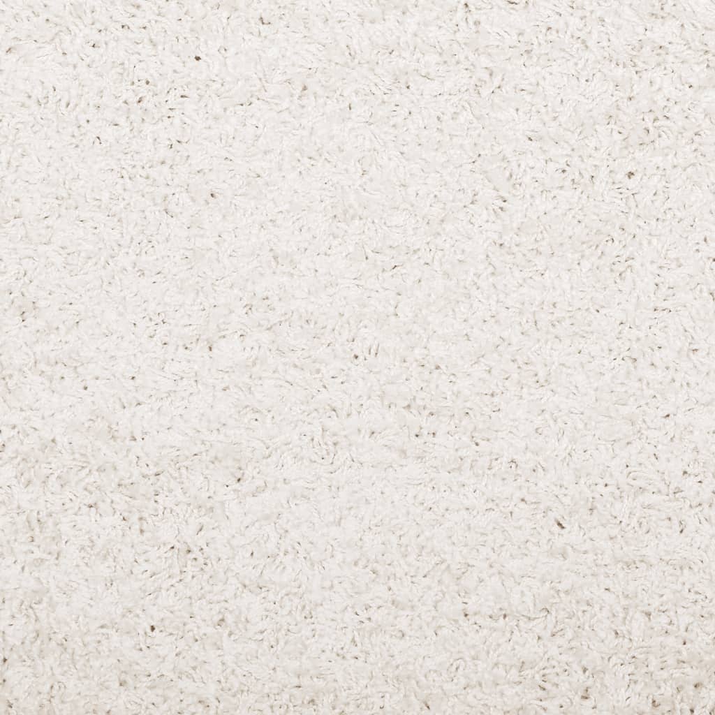 Teppich Shaggy Hochflor Modern Creme Ø 80 cm