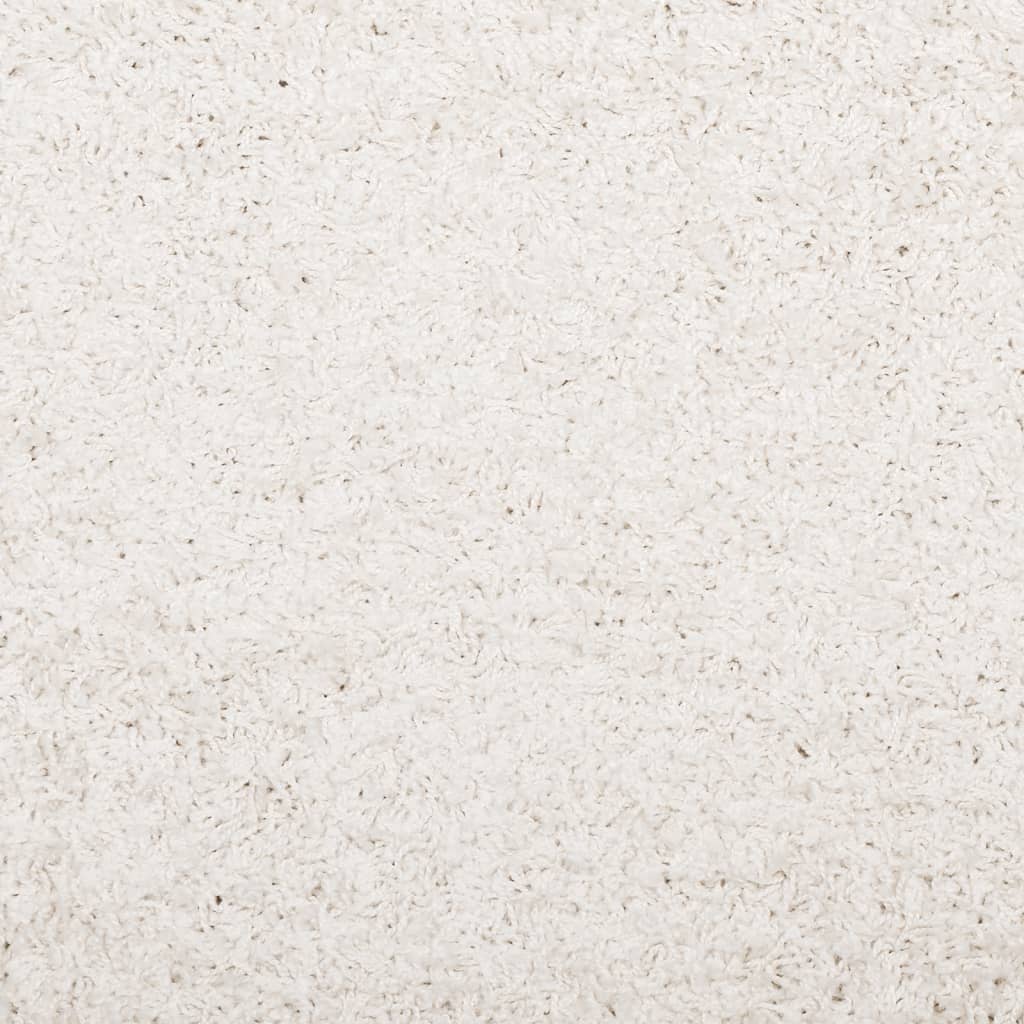 Teppich Shaggy Hochflor Modern Creme Ø 120 cm