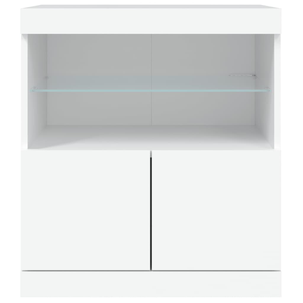 Sideboard mit LED-Leuchten Weiß 60x37x67 cm