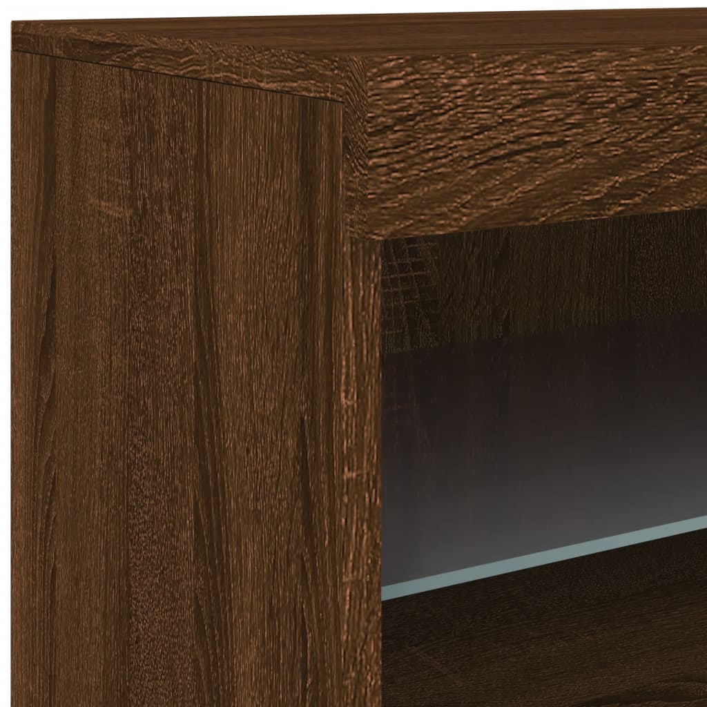 Sideboard mit LED-Leuchten Braun Eichen-Optik 60x37x67 cm