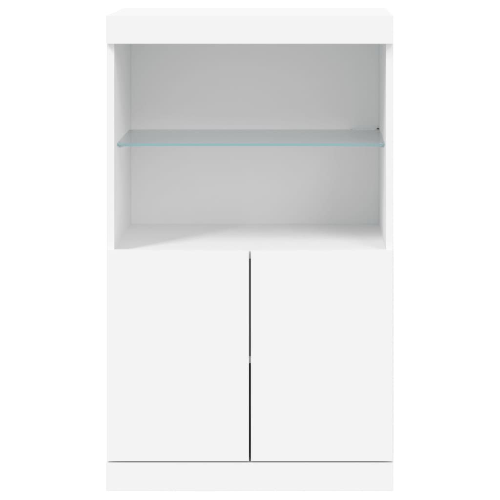 Sideboard mit LED-Leuchten Weiß 60,5x37x100 cm
