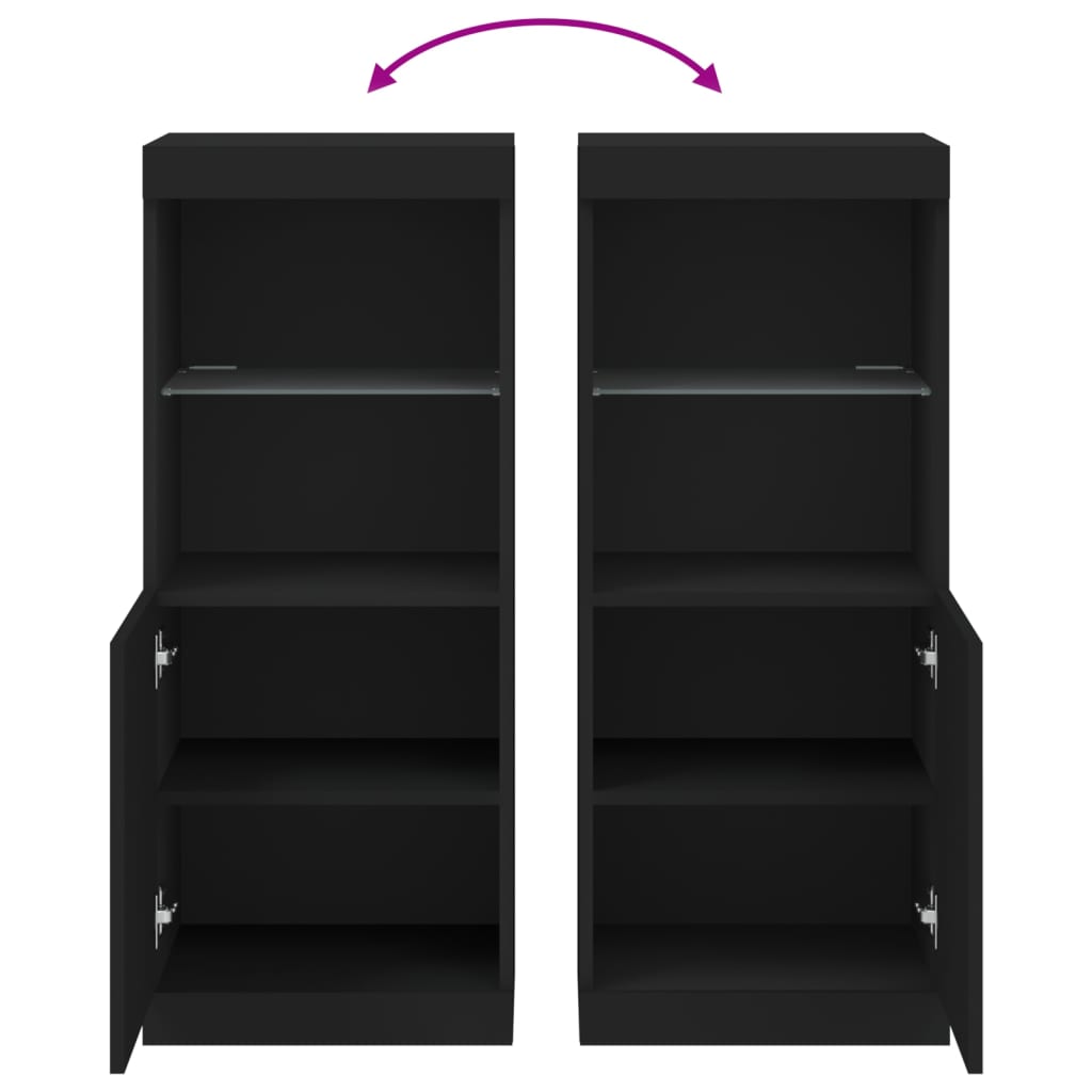 Sideboard mit LED-Leuchten Schwarz 41x37x100 cm