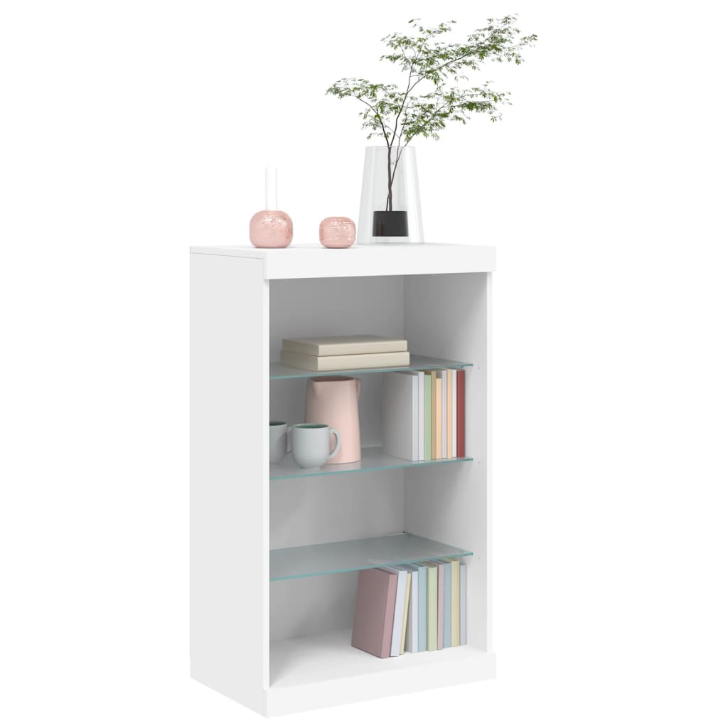 Sideboard mit LED-Leuchten Weiß 60,5x37x100 cm