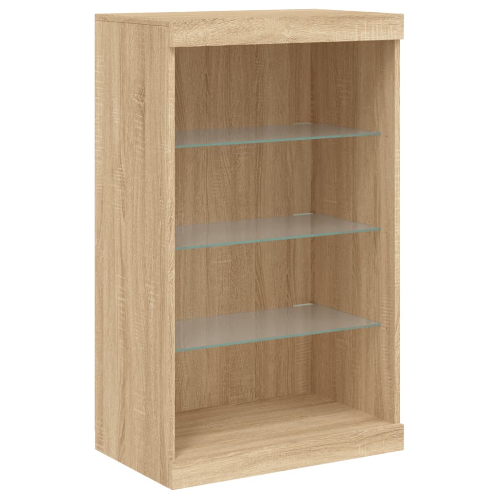 Sideboard mit LED-Leuchten Sonoma-Eiche 60,5x37x100 cm