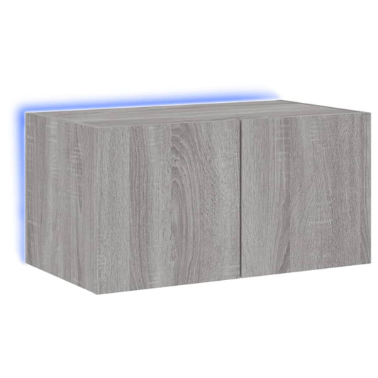 TV-Wandschrank mit LED-Leuchten Grau Sonoma 60x35x31 cm