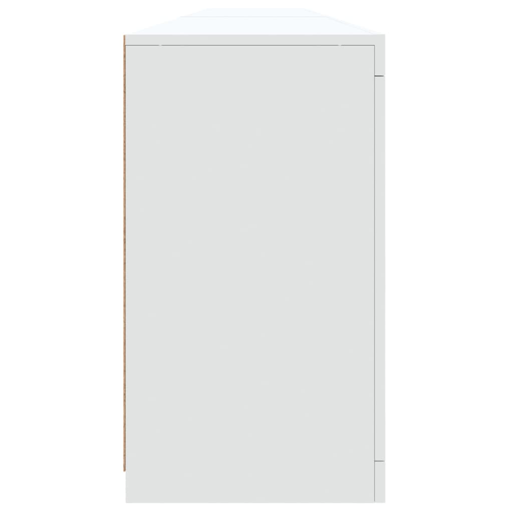Sideboard mit LED-Leuchten Weiß 283x37x67 cm