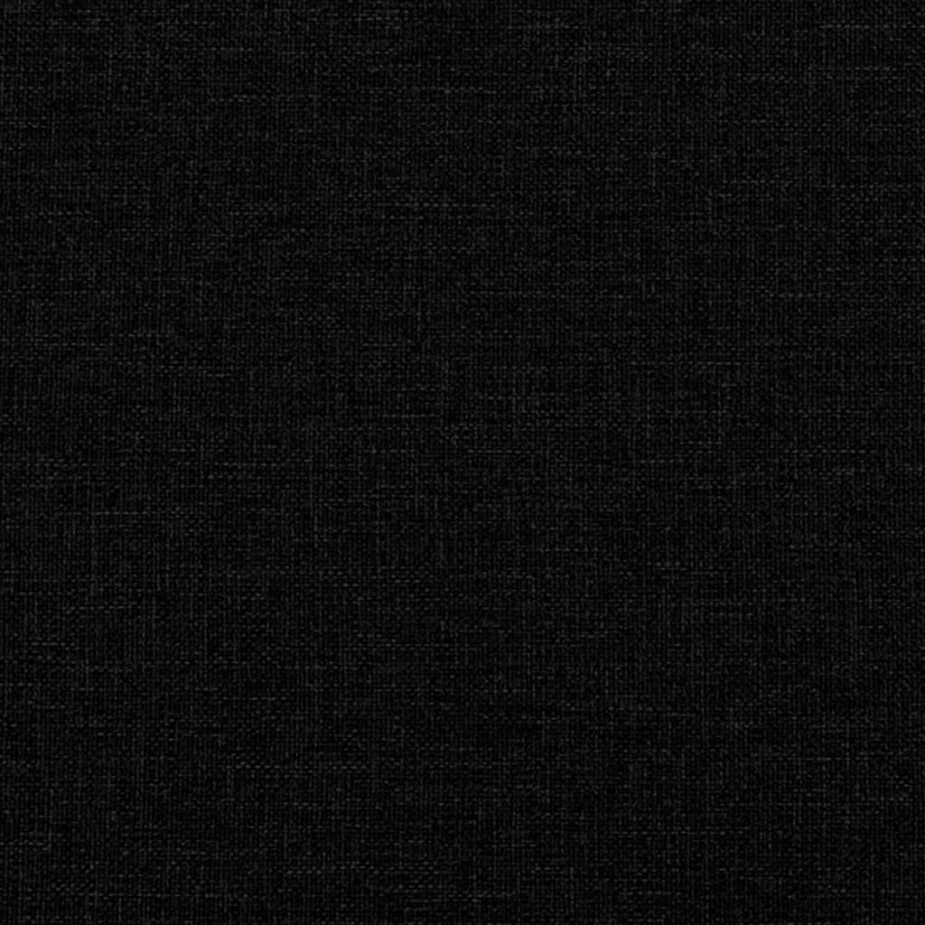 Bettgestell mit Kopfteil ohne Matratze Schwarz 90x200 cm Stoff