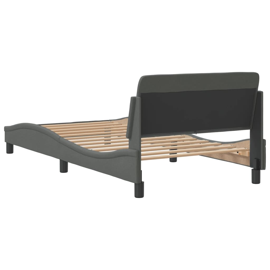 Bettgestell ohne Matratze Dunkelgrau 100x200 cm Stoff