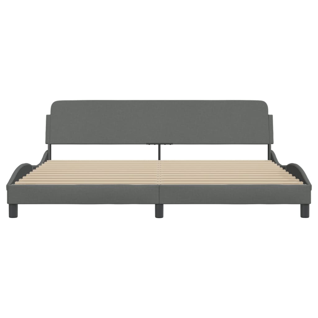 Bettgestell "Dover" Dunkelgrau 200x200 cm Stoff