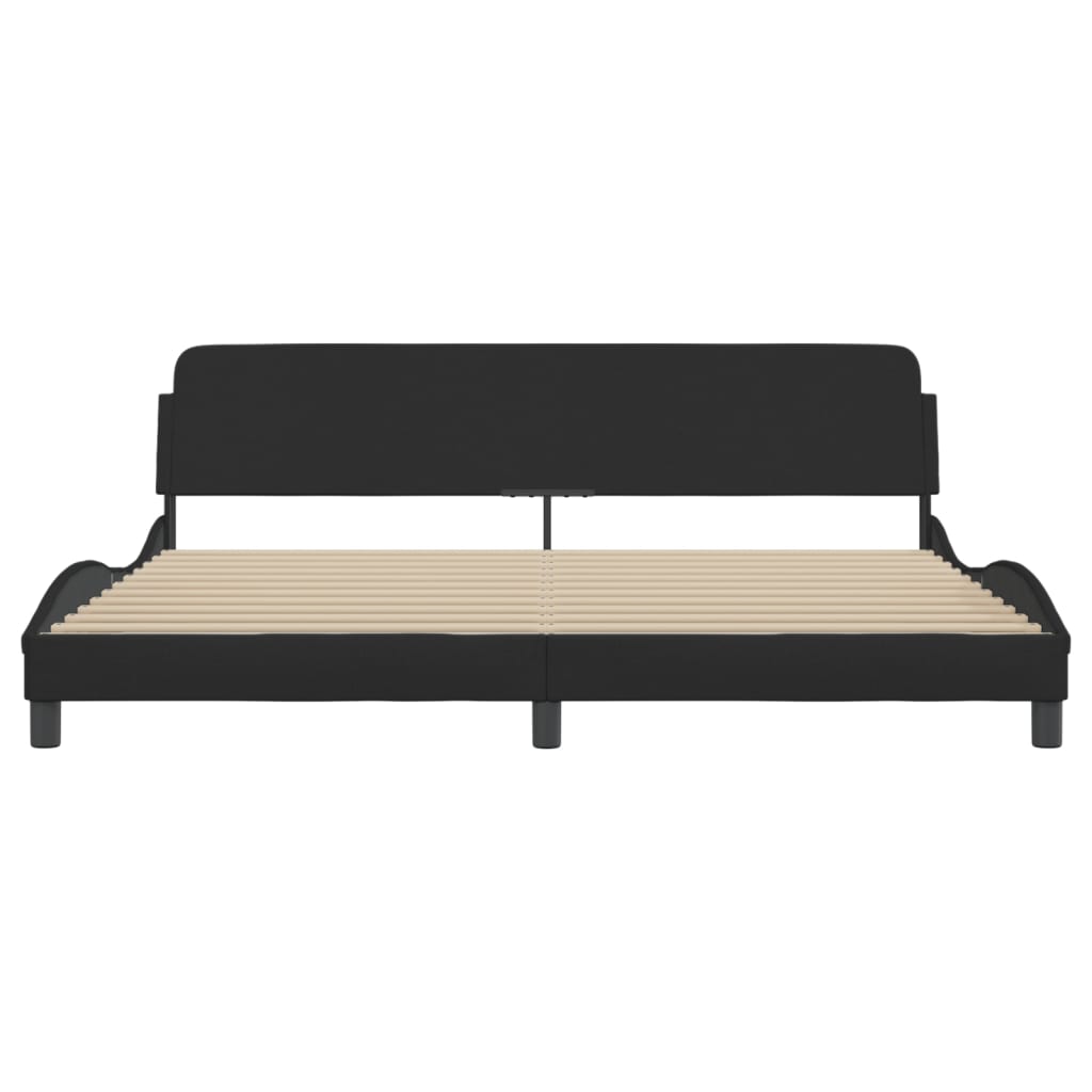 Bettgestell "Dover" Schwarz 200x200 cm Stoff