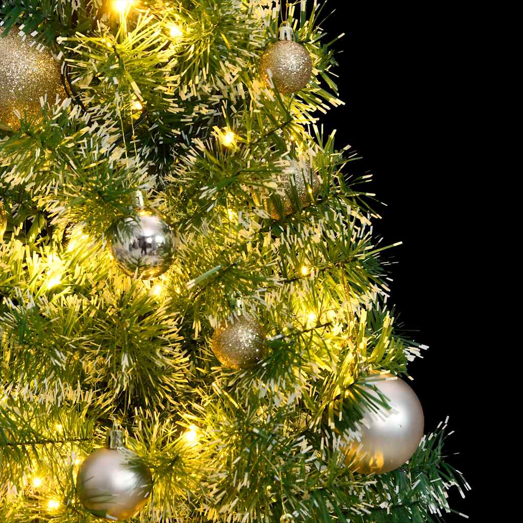 Künstlicher Weihnachtsbaum mit Schnee & Kugeln 150 LEDs 120 cm