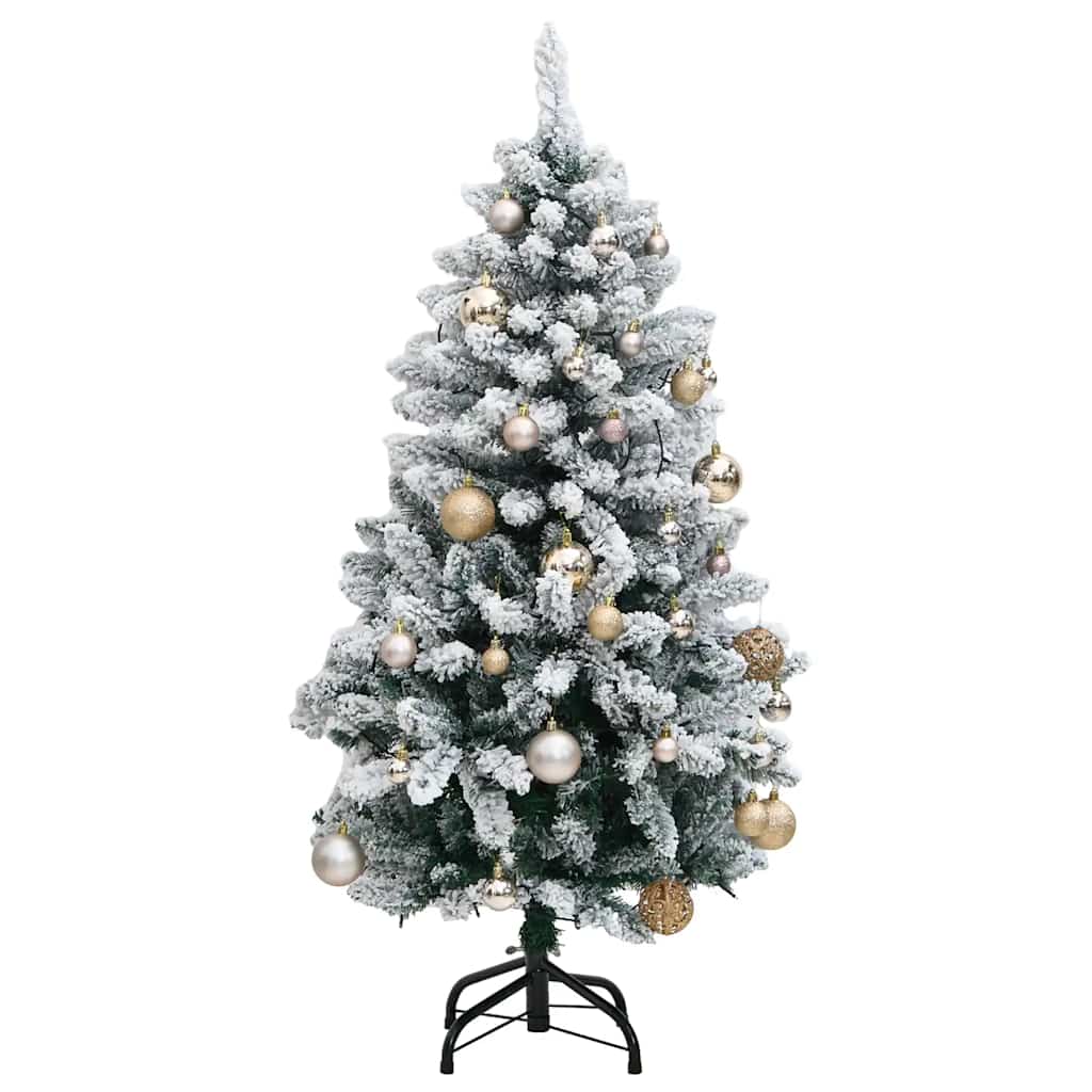 Künstlicher Weihnachtsbaum Klappbar 150 LEDs & Kugeln 150 cm