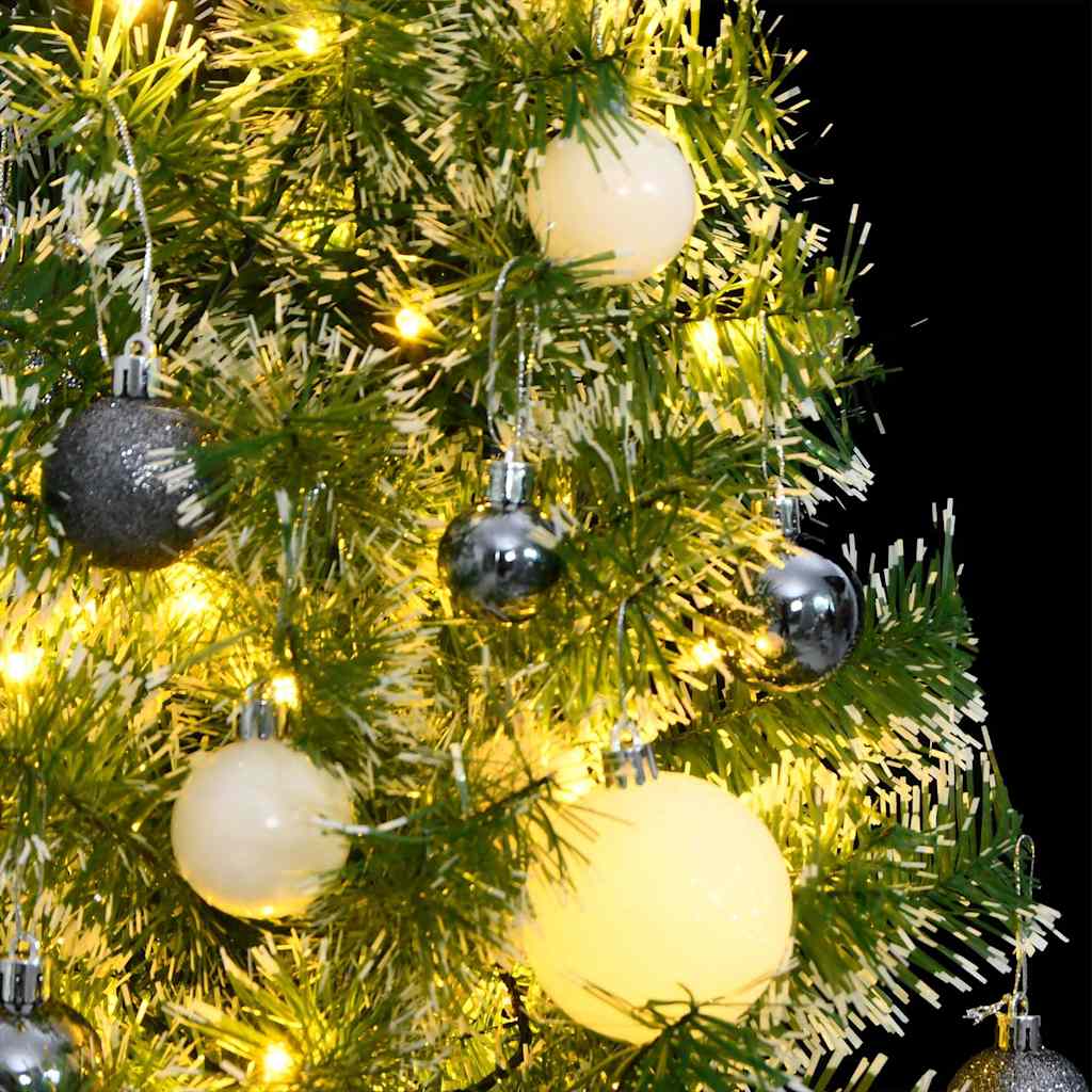 Künstlicher Weihnachtsbaum mit Schnee & Kugeln 150 LEDs 120 cm