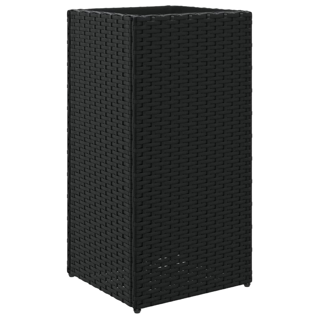 Pflanzkübel 2 Stk. Schwarz 30x30x60 cm Poly Rattan
