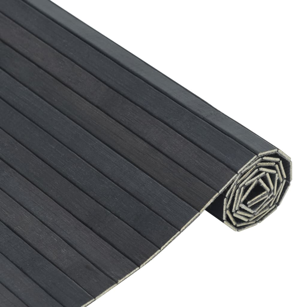Teppich Rechteckig Grau 60x200 cm Bambus