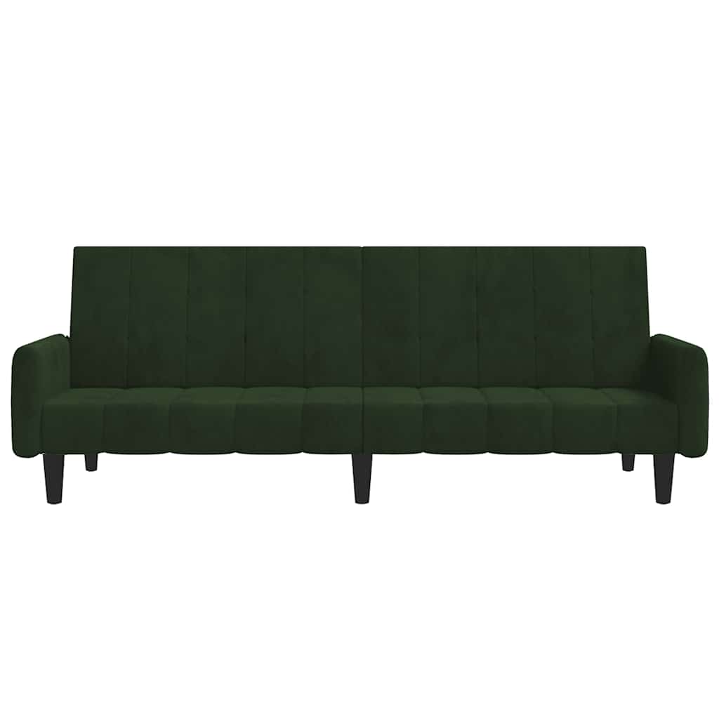 Schlafsofa 2-Sitzer Dunkelgrün Samt