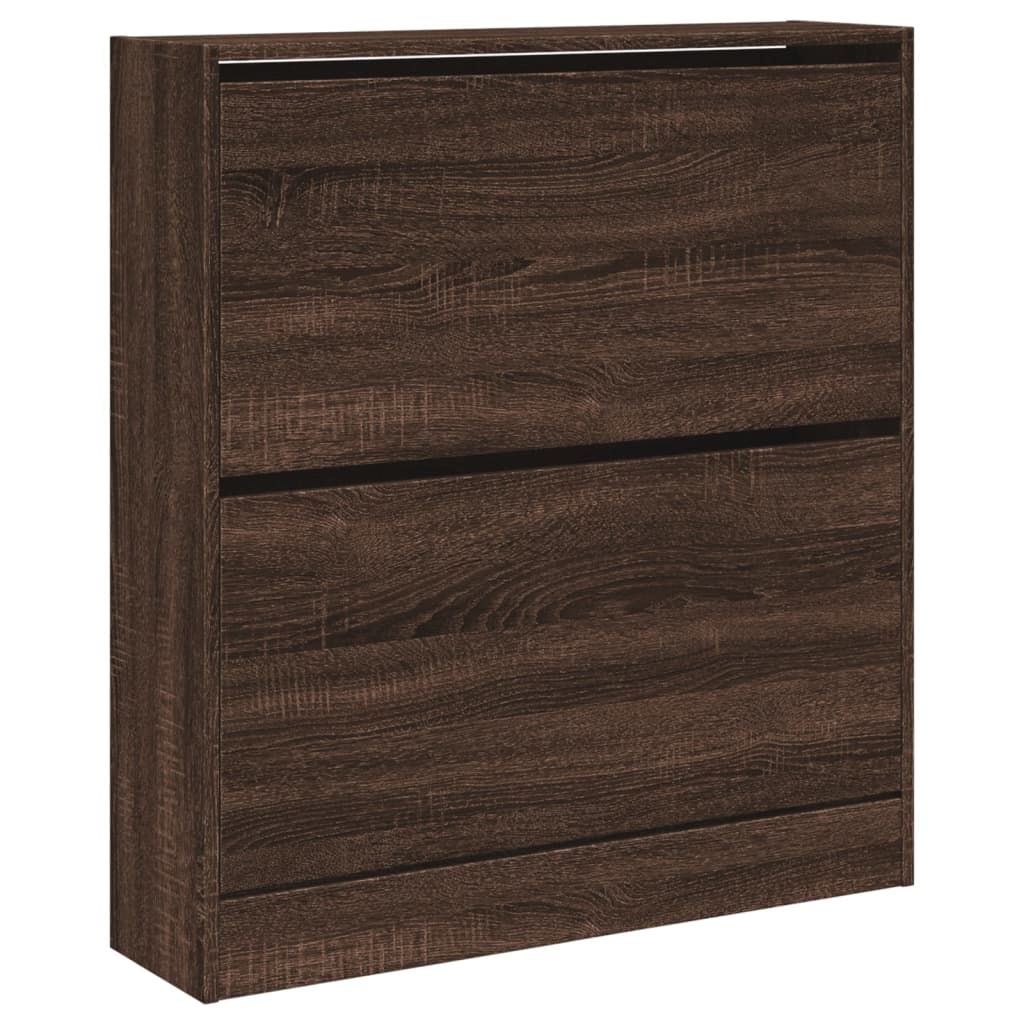 Schuhschrank Braun Eichen-Optik 80x21x87,5 cm Holzwerkstoff