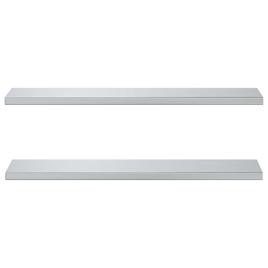Wandregale 2 Stk. 100x23,5x3 cm Silbern Edelstahl
