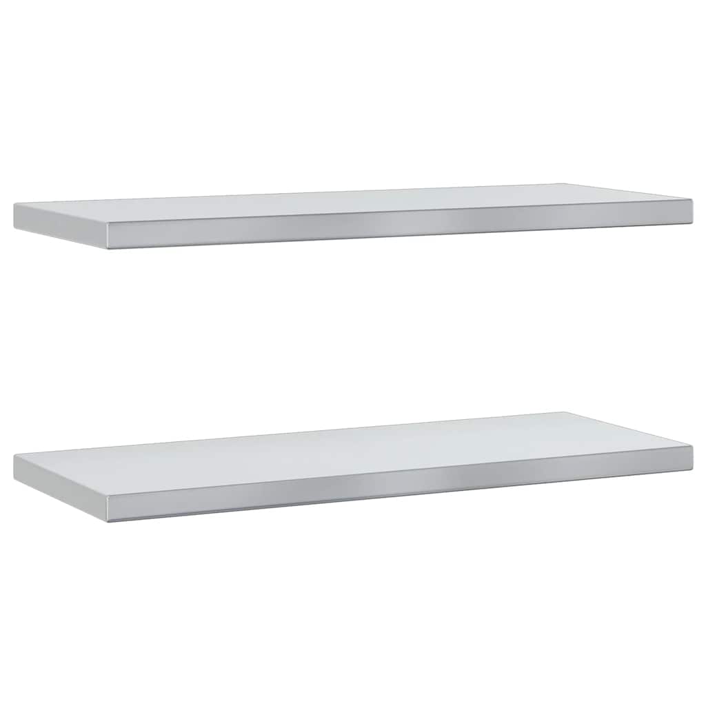Wandregale 2 Stk. 75x30x3 cm Silbern Edelstahl