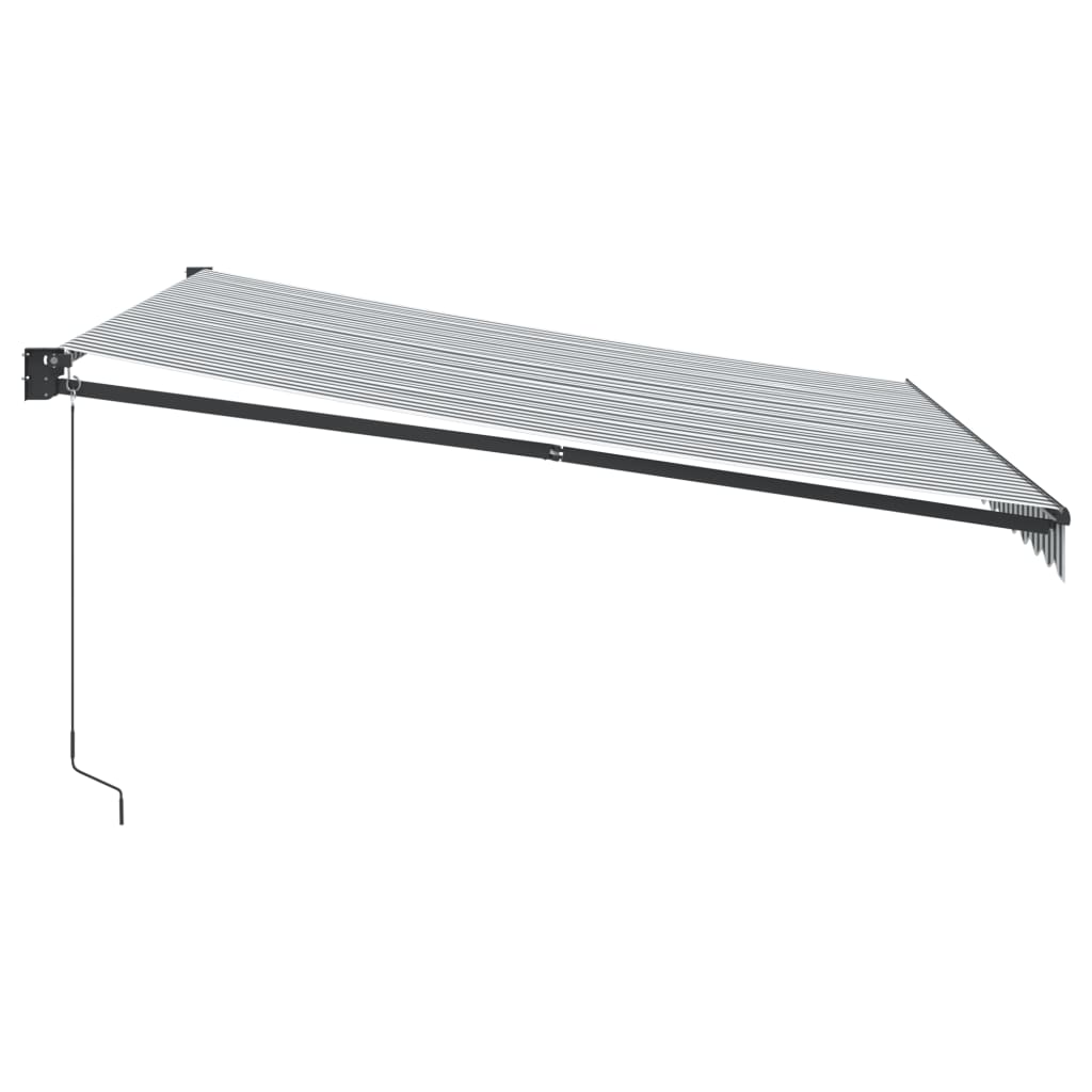 Markise Einziehbar Anthrazit und Weiß 4x3 m Stoff und Aluminium